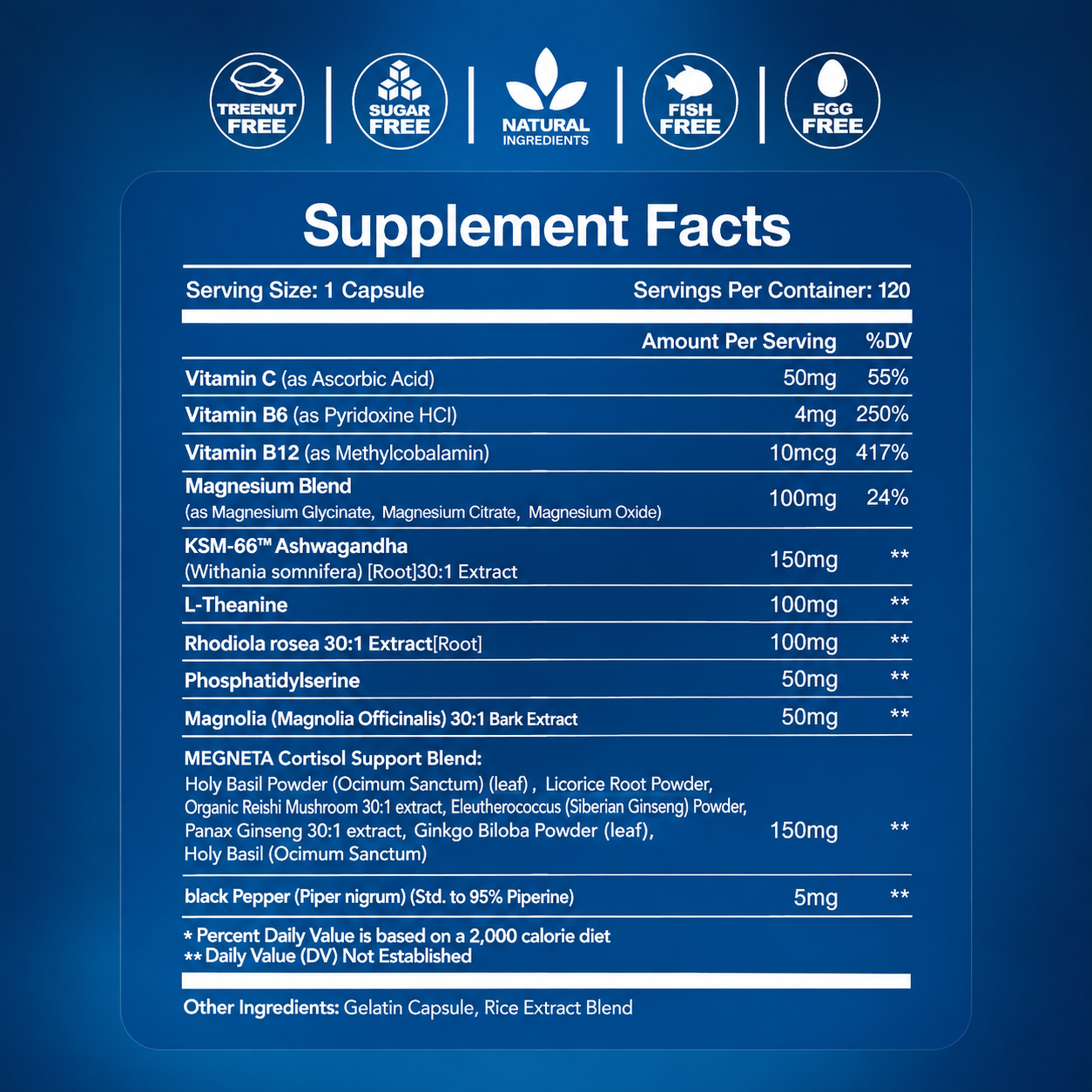 Calmora™ Cortisol Calm – Stress & Mood Support (Rhodiola, Ashwagandha, L-Theanine, Magnesium)