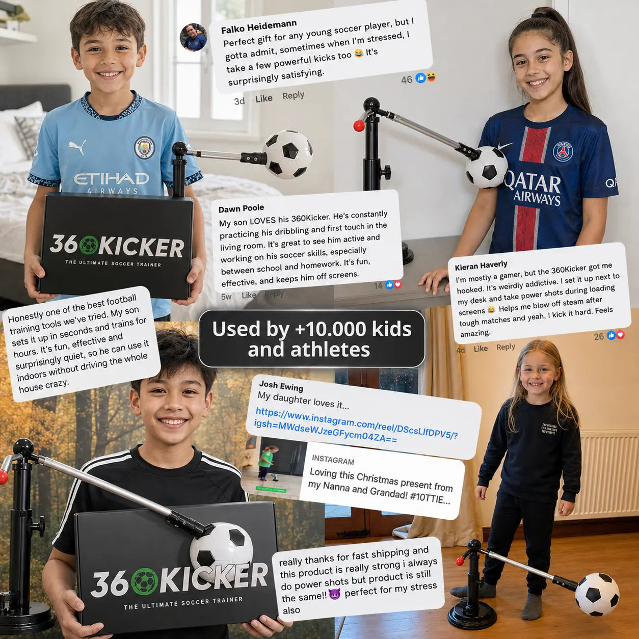SoloStrike 360 solo soccer trainer in use