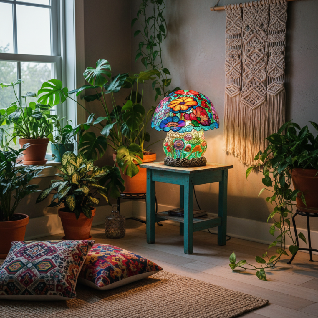 Stained-Glass Mushroom Lamp