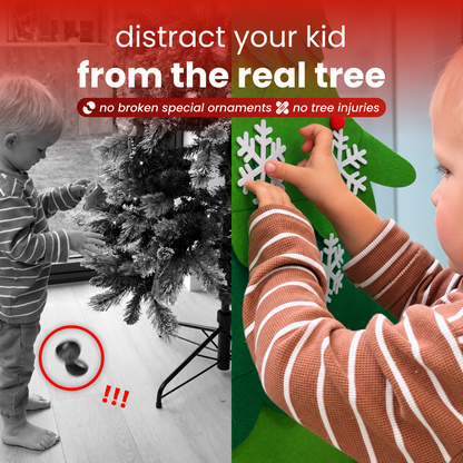 Feltie™ — Kids' Felt Christmas Tree (32 Ornaments + Free Lights)