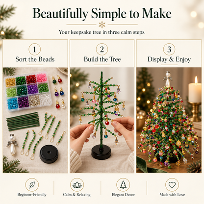 Merrywood™ Mini Beaded Christmas Tree – DIY Holiday Craft Kit