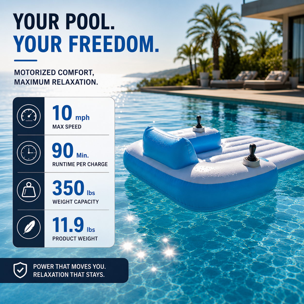 AquaPilot Lounge™ – Motorized Inflatable Lounger