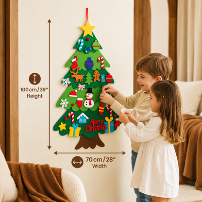 Feltie™ — Kids' Felt Christmas Tree (32 Ornaments + Free Lights)