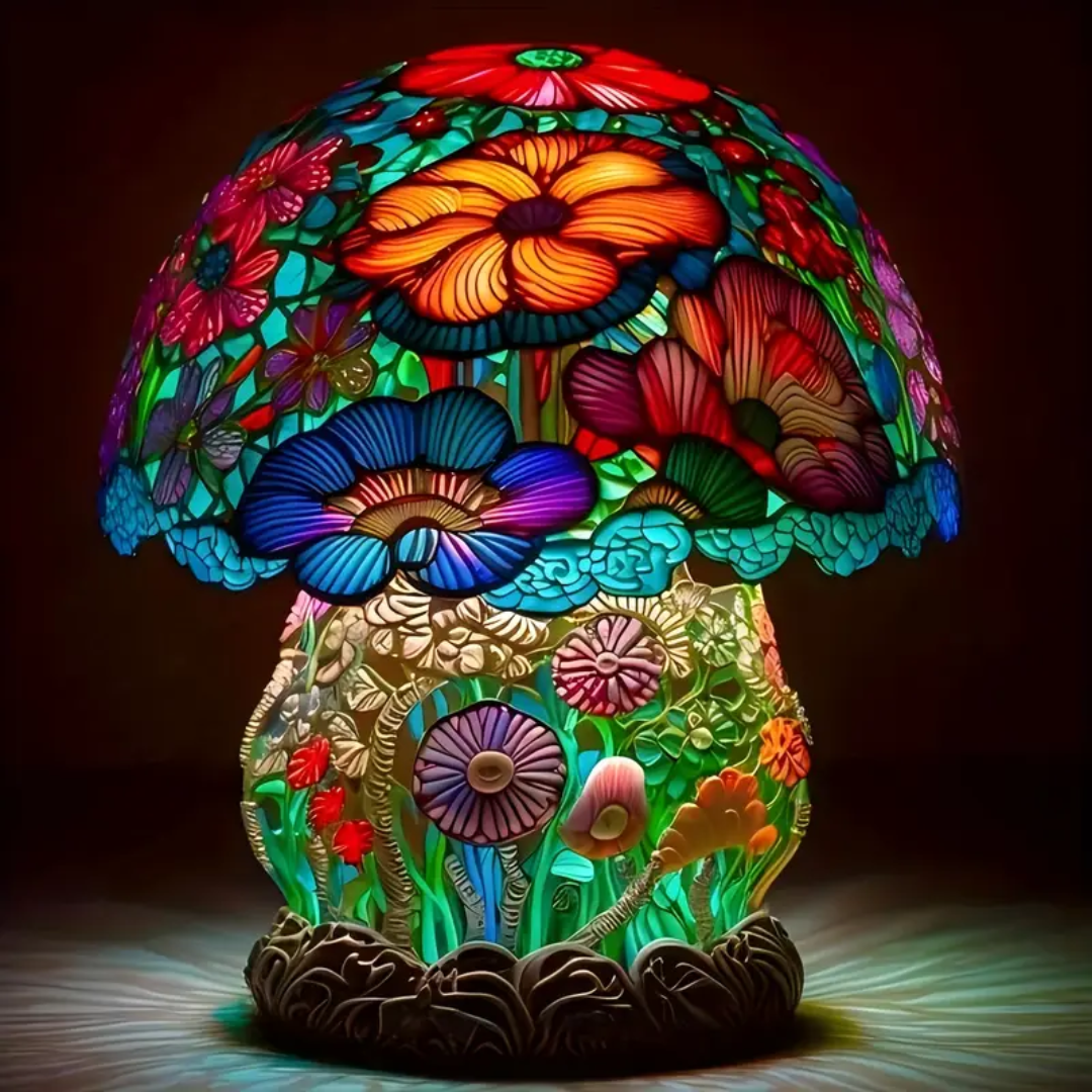 Stained-Glass Mushroom Lamp