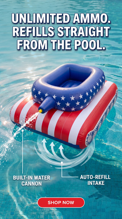 AquaBlast USA pool tank float firing water cannon